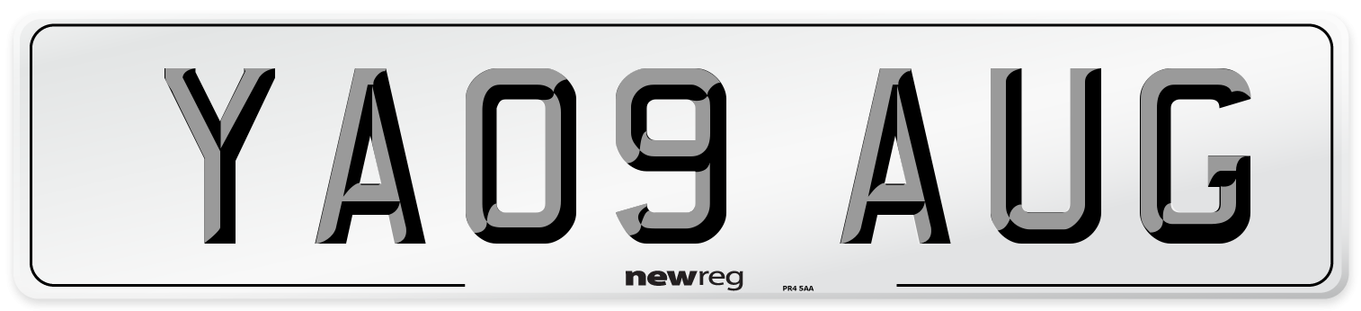YA09 AUG Number Plate from New Reg
